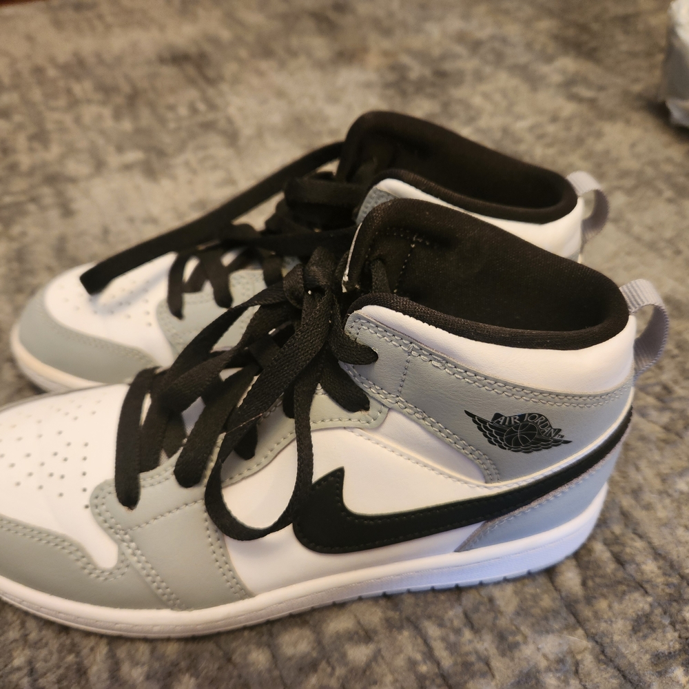 Youth Classic White and Gray Sneakers